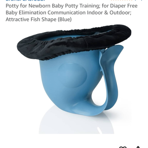 Potty for Newborn Baby Potty Training; for Diaper Free Baby Elimination Communication Indoor & Outdoor; Attractive Fish Shape (Blue)