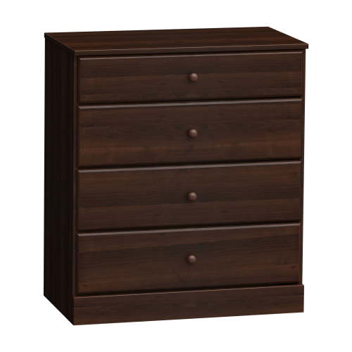Prepac Astrid Modern 4-Drawer Vertical Dresser, Espresso