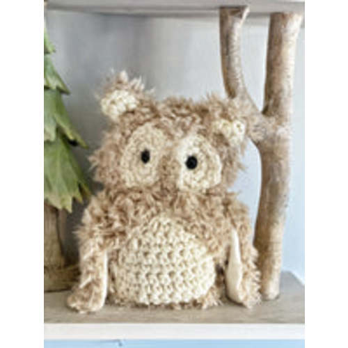 Owl Plush Stuffed Animal Beige
