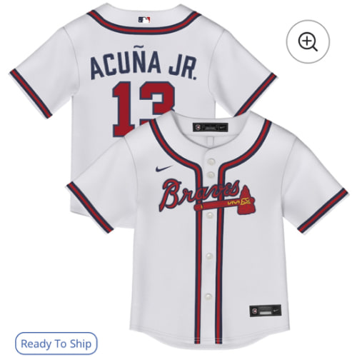 Infant Atlanta Braves Ronald Acuña Jr. Nike White Home Replica Jersey