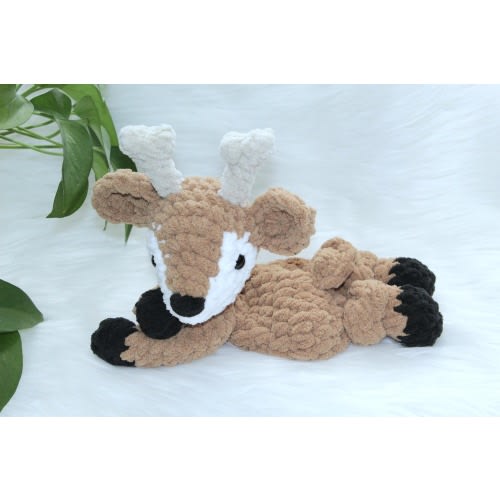 Deer Snuggler, Buck Lovey, Fallon Mini Snuggler, Crocheted Lovey, Baby Gift, Baby Snuggler, Toddler Toy, Forest Animals