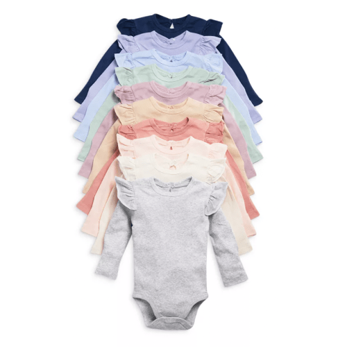 Girls' 10 Pack Long Sleeve Bodysuits - Baby