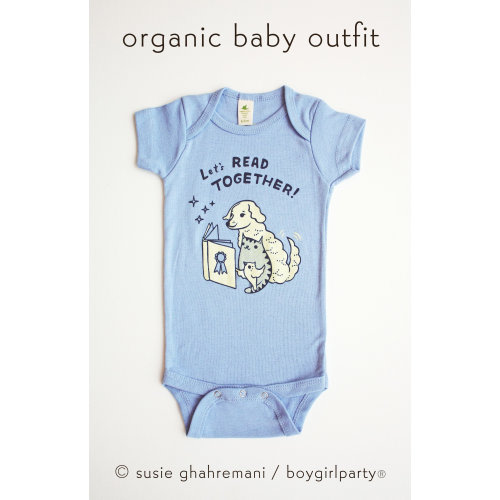 Book baby clothes — Book lover gift for Baby Shower — Reading Animals Organic Baby Outfit — Bookish baby boy Read to Me Library Storytime