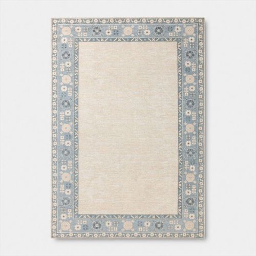 7'x10' Border Area Rug Blue