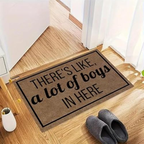 Welcome Mats for Front Door Outdoor Entry Theres Like A Lot of Boys in Here Funny Doormat Indoor Non Slip Rubber Rugs Entrance Porch Floor Door Mat for Kitchen Bathroom Patio Home Decor 30"X18"