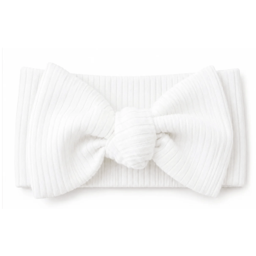 White / Ribbed Bow