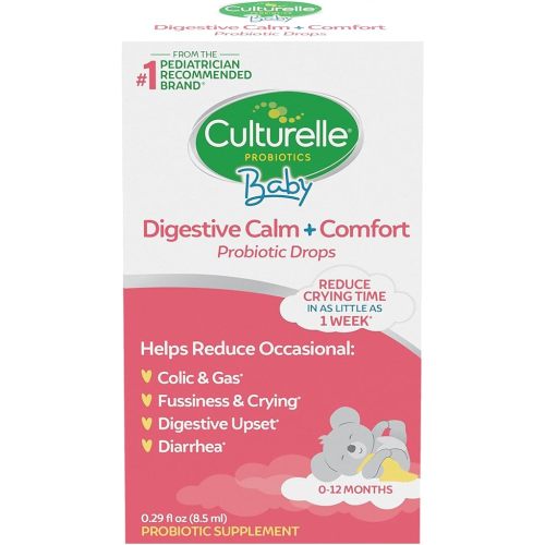 Culturelle Baby Digestive Calm & Comfort Probiotic (Age 0-12 Mos) 8.5Ml, Helps Periodic Colic, Gas, Fussiness, Crying & Digestive Upset In Infants & Newborns, Vegan Non-Gmo Gluten-Free, 1 Mos. Supply