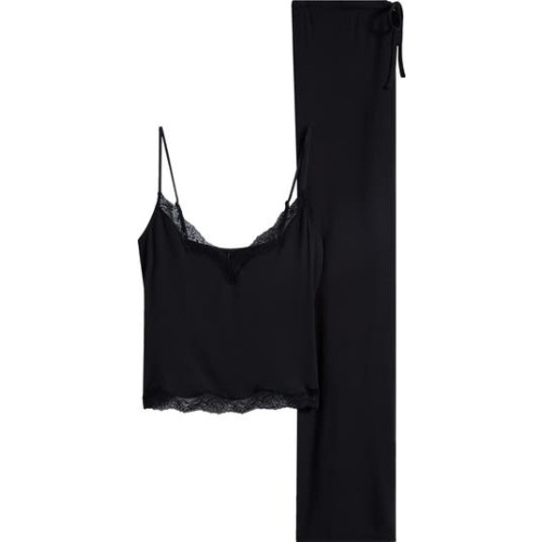 Lace Trim Pajamas, Medium