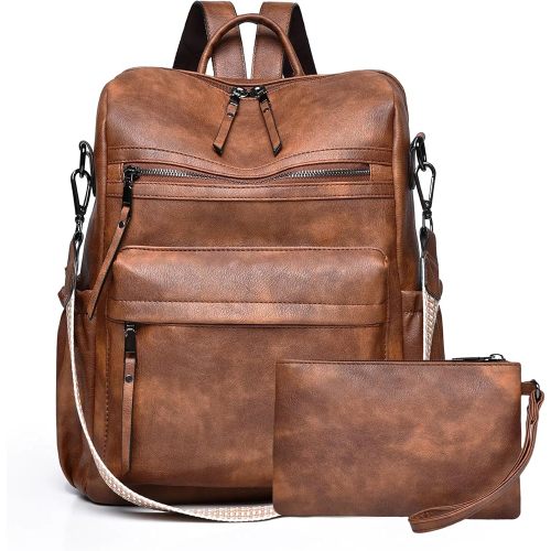 Womens Leather Backpack Purse, Ladies Travel Designer Shoulder Bags