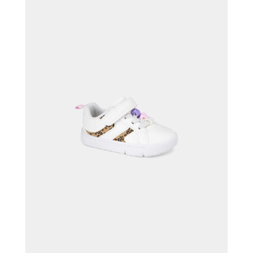 Baby Girl Every Step® First Walker Leopard Charm Sneakers - White | Carter's