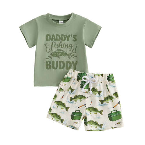 Little Boy Short Sleeve Daddy's Fishing Buddy Set – The Trendy Toddlers