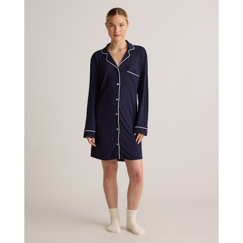 Bamboo Jersey Sleep Shirt in deep navy