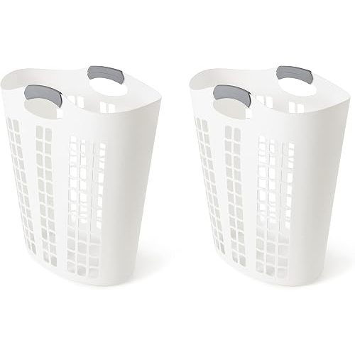 Gracious Living Laundry Basket, Easy Carry Flex Collapsible Hamper, 87.5L