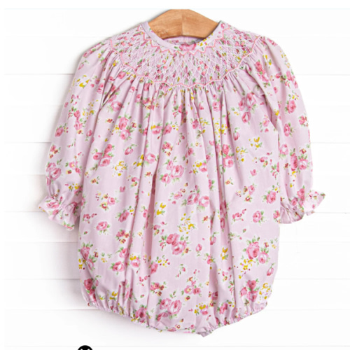 Garden Rose Smocked Bubble, Pink – Stitchy Fish