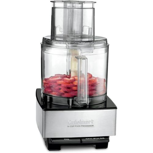 Cuisinart Food Processor, 14-Cup Vegetable Food Chopper for Mincing, Dicing, Shredding, Puree & Kneading Dough, 720-Watt Motor, Stainless Steel, DFP-14BCNY