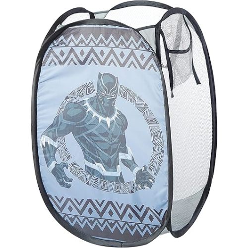 Idea Nuova Marvel Black Panther Pop Up Hamper with Durable Carry Handles, 21'' H x 13.5'' W X 13.5'' L