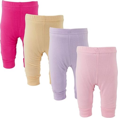 123 Bear Infant and Toddler Soft Cotton Spandex Boys and Girls Pants Multipacks