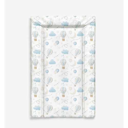 Changing Mat - Multiple Hot Air Balloons BLUE + CLOUDS , Nappy Changing Mat, Waterproof Mat, Baby Gift, Wedge Changing Mat, Neutral Nursery