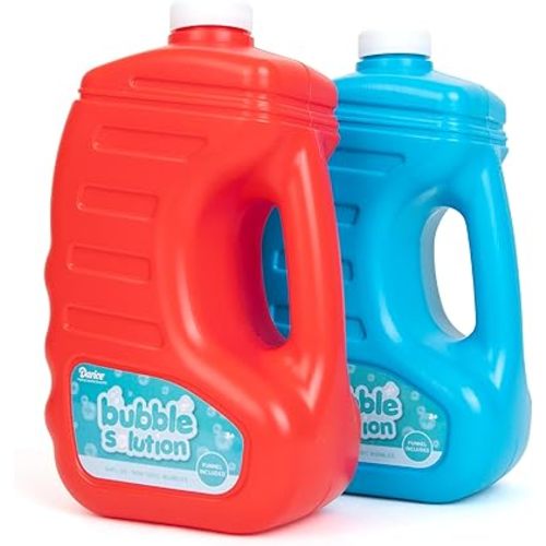 Darice 2 Pack 128oz Bubble Solution Refill for Bubble Machines & Blowers - Easter, Weddings, Birthdays, Outdoor - 4 Big Bubble Wands Included - Non-Toxic Safe for Toddlers & Kids, Colors May Vary