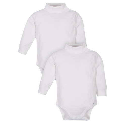 Gerber Toddler Boy or Girl Gender Neutral Long Sleeve Turtleneck Onesies Bodysuits, 2-Pack
