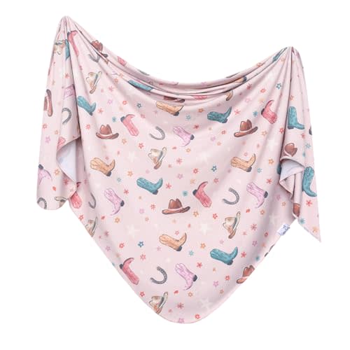Copper Pearl Swaddle Blankets for Newborns | Soft Stretchy Receiving Blankets for Boys and Girls | Large 46 x 46 Inch Baby Blankets | Lightweight and Breathable Swaddles | Cheyenne