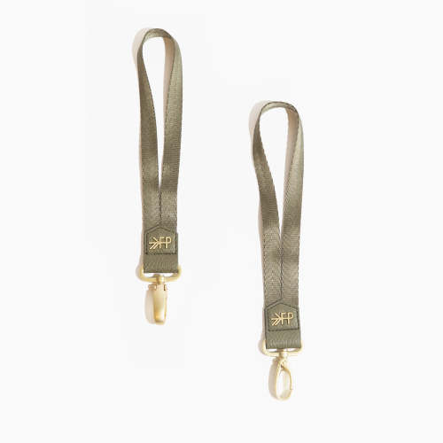 Sage Green Classic Stroller Clips | Diaper Bag Stroller Hooks – Freshly Picked