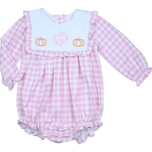 Pink Check Knit Pumpkin Bubble | 3 Month