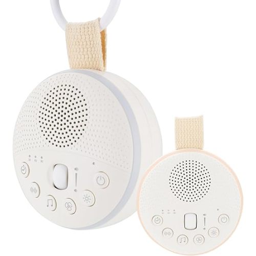 White Noise Machine - Portable Sound Machine for Baby and Adult, with 21 Quality Non-looping Sleep Sounds, Night Light, Rechargeable Battery, for Travel, Home, Sound Therapy, Registry Gift