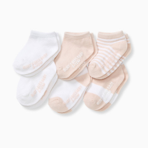 Burt's Bees Baby Ankle Socks (6 Pack) - Pink, 0-3 M