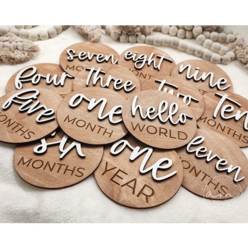 Baby Monthly Milestone Markers Wooden Boho Baby Photos - Etsy