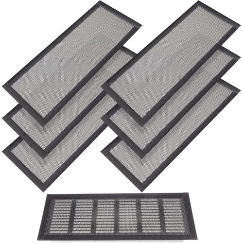 Shappy Vent Covers for Home Floor Standard Covers Magnetic Mesh Vent for Ceiling Floor Outlet Screens Catch Debris Hair Insect, Black(6 Pieces,5.5 x 14 Inch)
