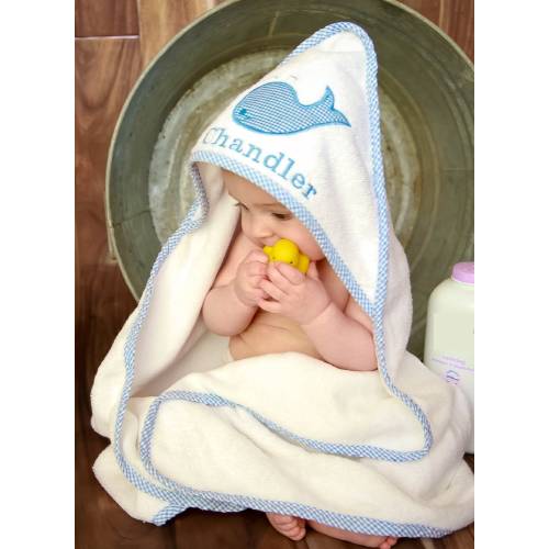 Baby Shower Gift - Personalized Hooded Towel - Monogrammed Hooded Baby Towel - Baby Boy Gift - New Baby Gift - Whale Baby Beach Towel