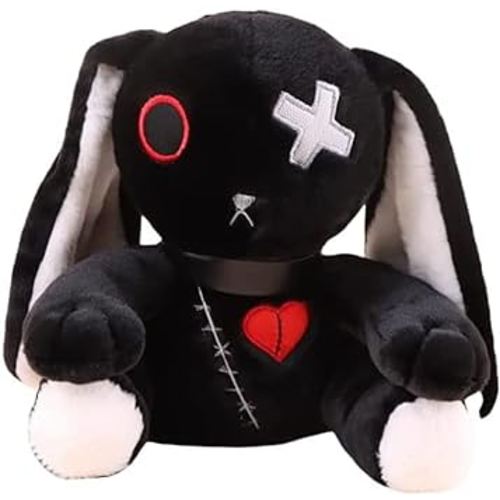 Rabbit Plush Doll, Scary Rabbit Stuffed Animal, Standing Toy - Black