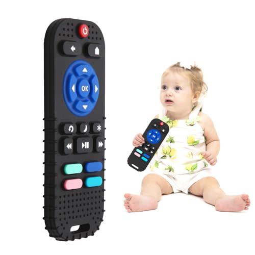 Hooku Silicone Teething Toys for Babies 0-6 Months, Teethers for Babies 6-12 Months, Remote Teether for Baby, Sensory Toys for Babies, Baby Chew Toys