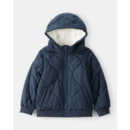 Toddler Boy Long-Sleeve Midweight Quilted Bomber Jacket - Navy - Carter's | Carter's