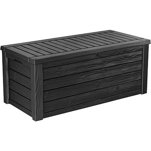 Keter Westwood 150 Gal Outdoor Storage Box for Patio and Pool Accessories