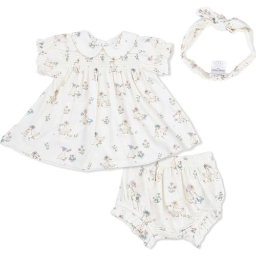Flower Ducklings - Smocked Dress Set with Headband