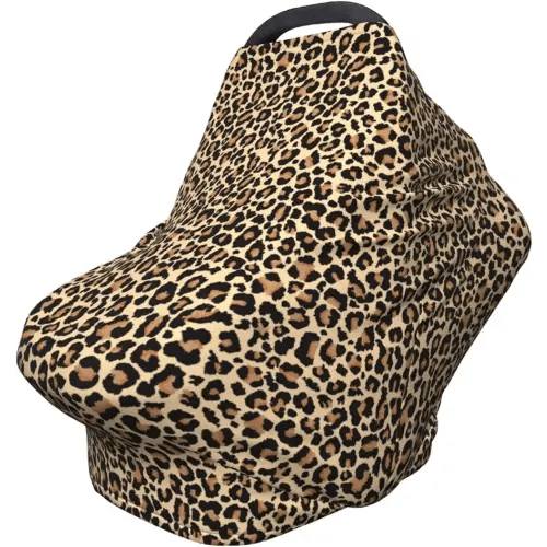 Leopard Print Baby Car Seat Cover, Multi Use Stroller Cover, Leopard Baby Stuff