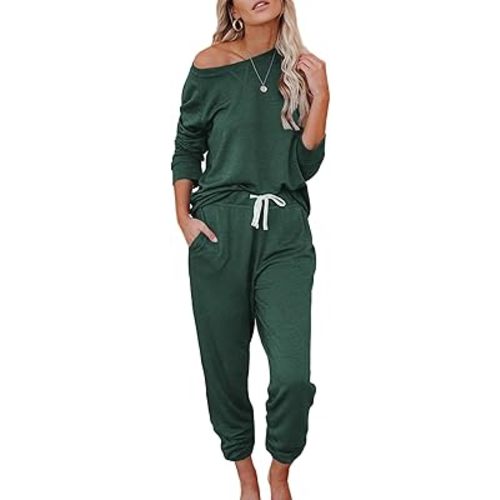 Women's 2 Piece Outfits Lounge Sets Long Sleeve Tops and Jogger Sweatpants Sweats Track Suits Loungewear Pajama Sets
