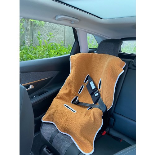Easy Remove Wash car seat liner 100 muslin cotton - Baby Stroller Cover - Baby car Seat cover- 100% Muslin Cotton -easy remove And wash