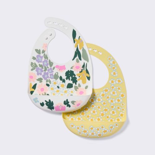 Silicone Bibs - 2pk - Floral - Cloud Island™