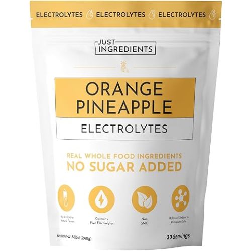 Orange Pineapple Electrolytes – 30‑Serving Hydration Drink Mix with Coconut Water, Sea Salt, and Trace Minerals – Supports Energy, Recovery, and Electrolyte Balance*