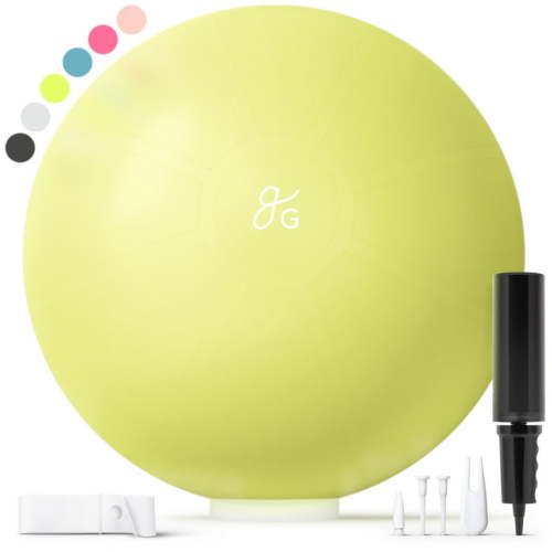 55cm Yoga Ball for Exercise, Pregnancy & Stability – Anti-Burst, Non-Slip Fitness Ball by Greater Goods, Avocado Green