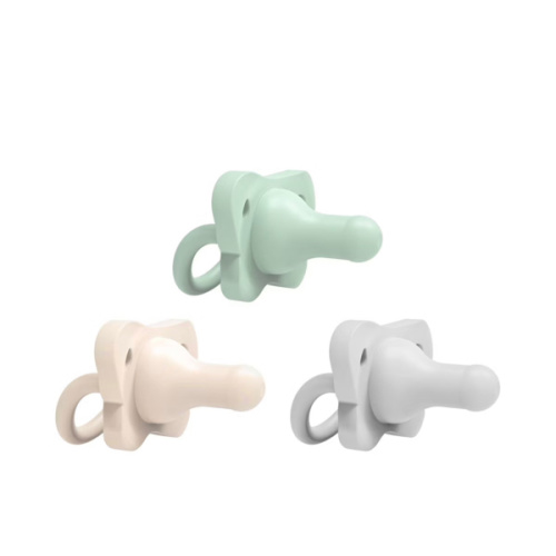 Dr. Brown's Happypaci One-piece 100% Silicone Pacifier - 0-6 Months - 3pk - Cool Gray/green/ecru
