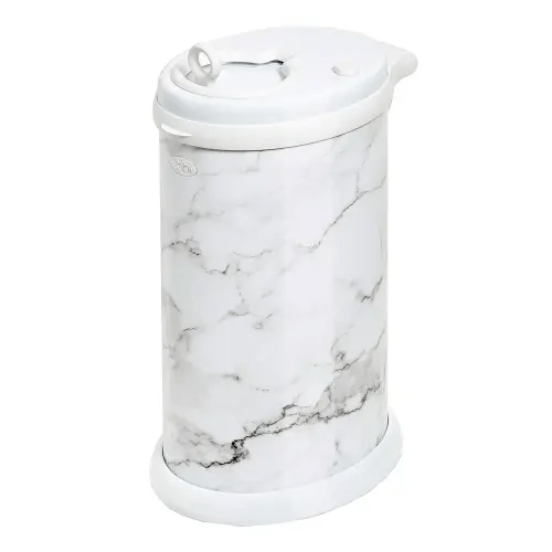 Ubbi Steel Diaper Pail, Odor Locking, No Special Bag Required, Award-Winning, Registry Must-Have, Marble