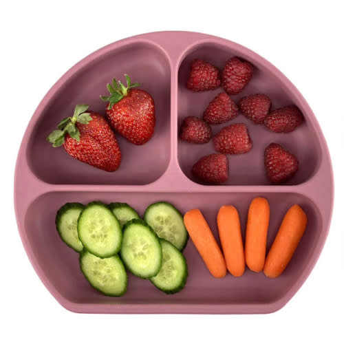 Silicone Divided Suction Plate with Cover – Woodchuck - otterlove by Platinum Pure | Premium Platinum Silicone Products for Babies & Toddlers