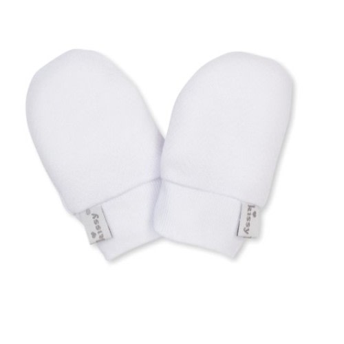 Kissy Kissy Jacquard Mitts - White
