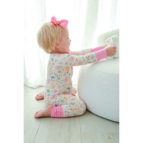 Convertible Zip Romper in Loosey Goose | Caden Lane