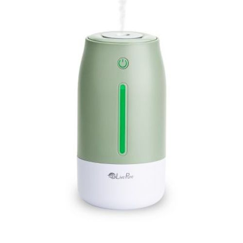 LivePure Aqua Glo Cool Mist Rechargeable Ultrasonic Cool Mist Humidifier w/ Quiet Operation - Mint Green