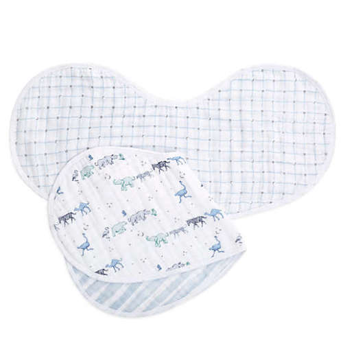 aden + anais® 2-Pack Rising Star Burpy Bibs in Blue/Whiteaden + anais® 2-Pack Rising Star Burpy Bibs in Blue/White